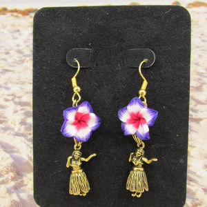 Gold Plated Island Dancer Earrings w/dangling legs